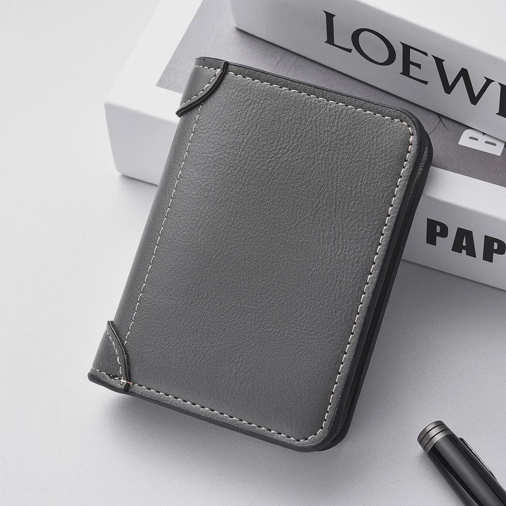 Her portefeuille: Ultra-dunne Mini PU Lederen Kaarthouder Portemonnee voor Heren