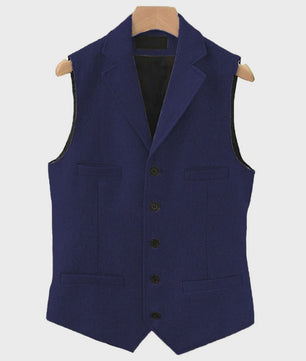 Herentrui Gilet Wol Tweed Visgraat Bruin - Klassiek Gilet voor Bruiloft & Feest
