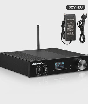 AIYIMA D03 Bluetooth 5.2 Versterker 2x150W RMS met Subwoofer Uitgang, USB DAC & OLED Display