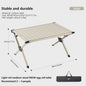Opvouwbare Kampeer Eierrol Tafel - Draagbaar Carbon Staal met Draagtas voor Picnic & BBQ