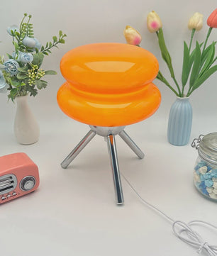 Vintage Glazen Tafellamp - Stijlvolle Decoratie voor Slaapkamer & Nachtkastje