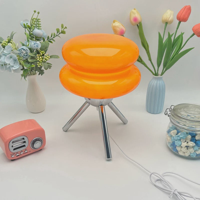 Vintage Glazen Tafellamp - Stijlvolle Decoratie voor Slaapkamer & Nachtkastje