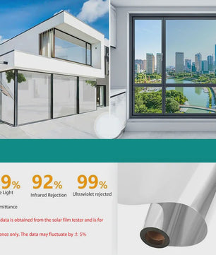 Privacy Raamfolie Spiegel Effect - Zonwerend, Warmte- en UV-bescherming