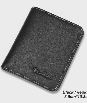Bison Denim Heren Portemonnee - Echt Leer, Zwart, Mini Model N4429