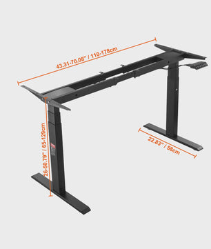 Elektrisch Sta-Bureau Frame: Verstelbaar Werkstation voor Thuis of Kantoor