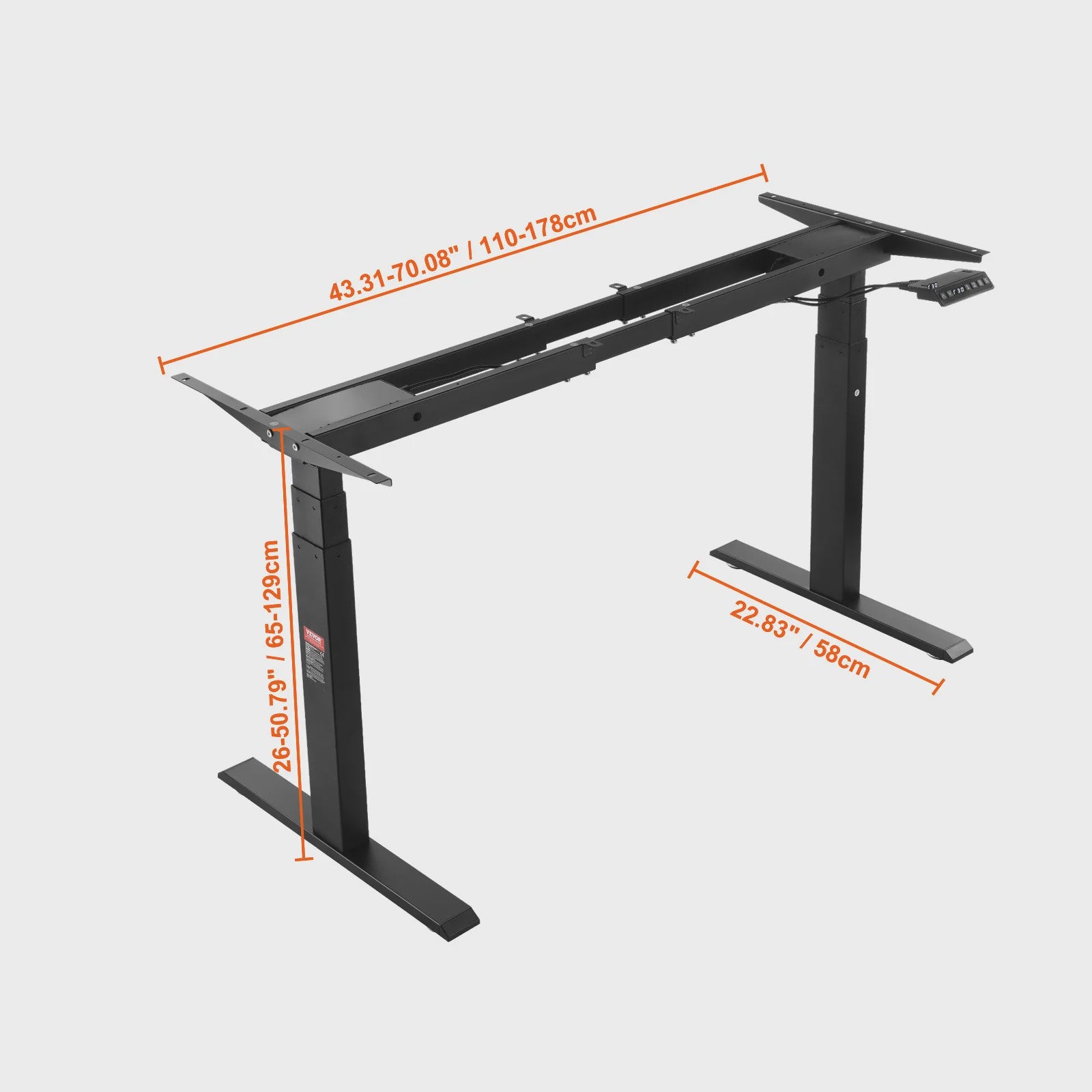 Elektrisch Sta-Bureau Frame: Verstelbaar Werkstation voor Thuis of Kantoor