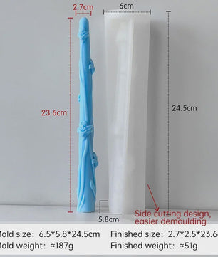 Handgemaakte Lange Kaars Siliconen Mal - Creatieve Bloem & Tak Decoratie - DIY Kaarsen Maken