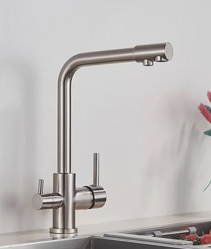 Keukenmengkraan met Dubbele Uitloop: Filterkraan voor Drinkwater & Warm/Koud Water