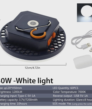 Oplaadbare Camping Lantaarn met Powerbank - 3 Lichtstanden, IP65 Waterdicht