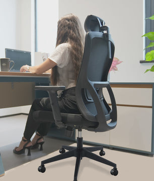 Ergonomische Bureaustoel met Hoge Rugleuning, Verstelbare Hoofdsteun en 150kg Draagkracht