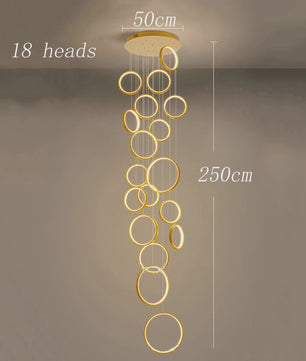 Moderne LED Plafondlamp Ring Chandelier - Hanglamp voor Woonkamer & Eetkamer