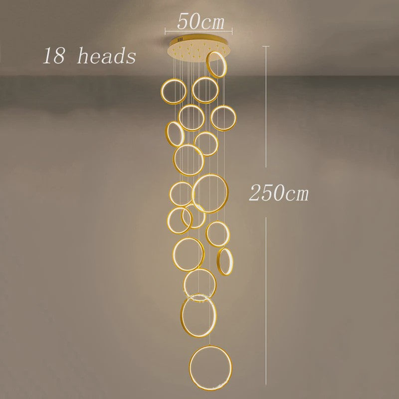 Moderne LED Plafondlamp Ring Chandelier - Hanglamp voor Woonkamer & Eetkamer