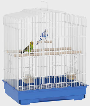 Pawhut Vogelkooi 46.5x36x59 cm met 2 Voederbakjes, 2 Zitstokken, Schommel en Uitschuifbare Lade
