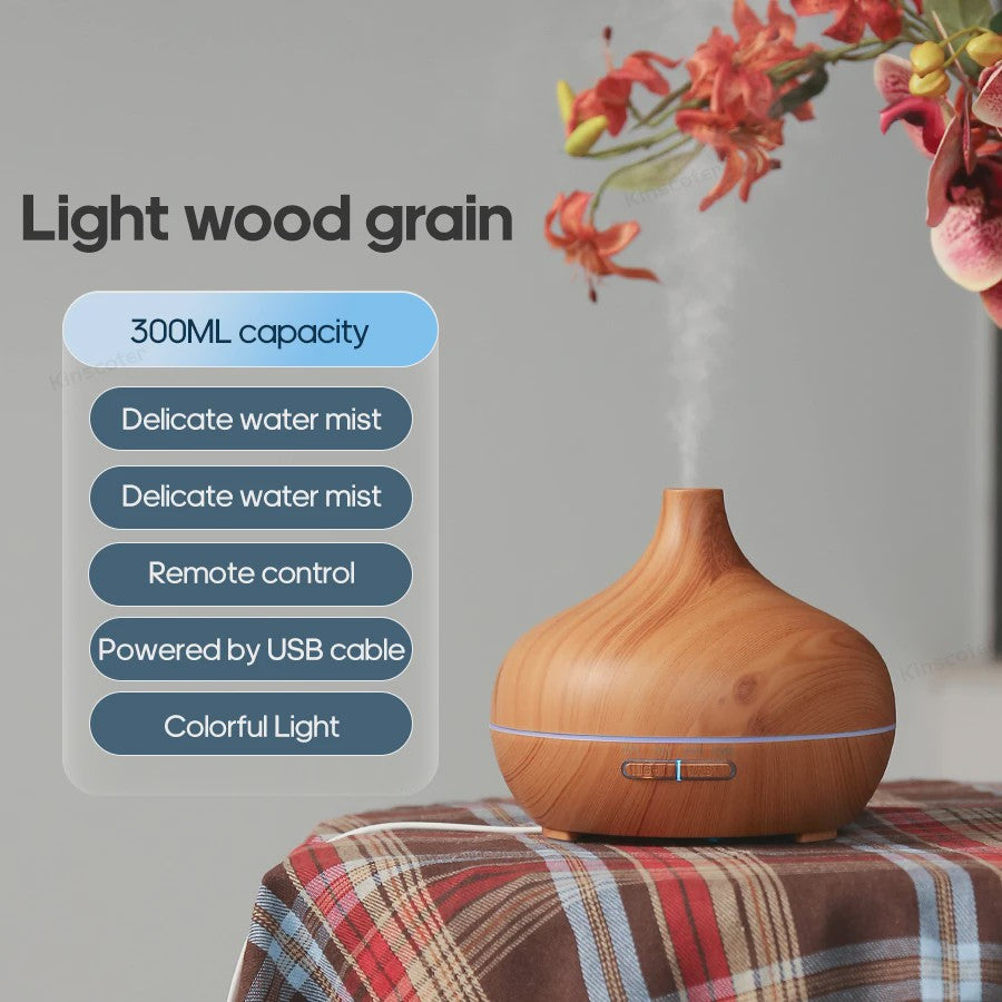 Houten Aroma Diffuser USB Luchtbevochtiger - Vernevelaar & Luchtzuiveraar