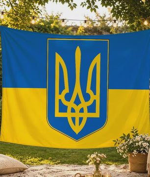 Oekraïense Vlag Wandkleed - Decoratief Tapijt voor Slaapkamer & Woonkamer