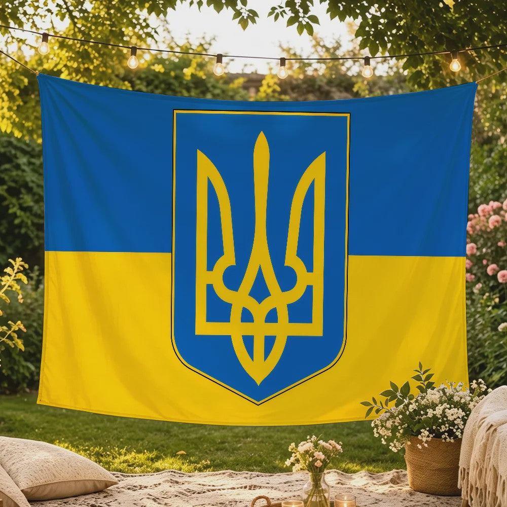Oekraïense Vlag Wandkleed - Decoratief Tapijt voor Slaapkamer & Woonkamer