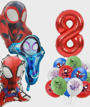 Superheld Folieballonnen Set: Spiderman, Batman, Iron Man & Captain America - Feestdecoratie