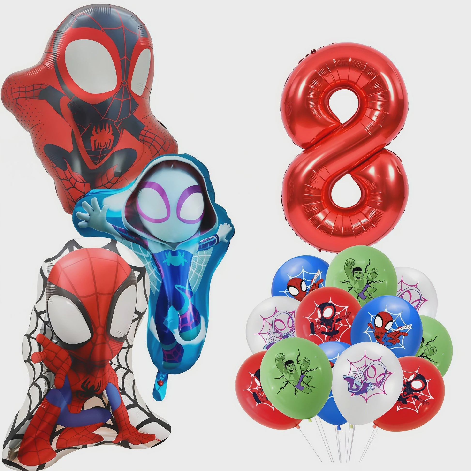 Superheld Folieballonnen Set: Spiderman, Batman, Iron Man & Captain America - Feestdecoratie