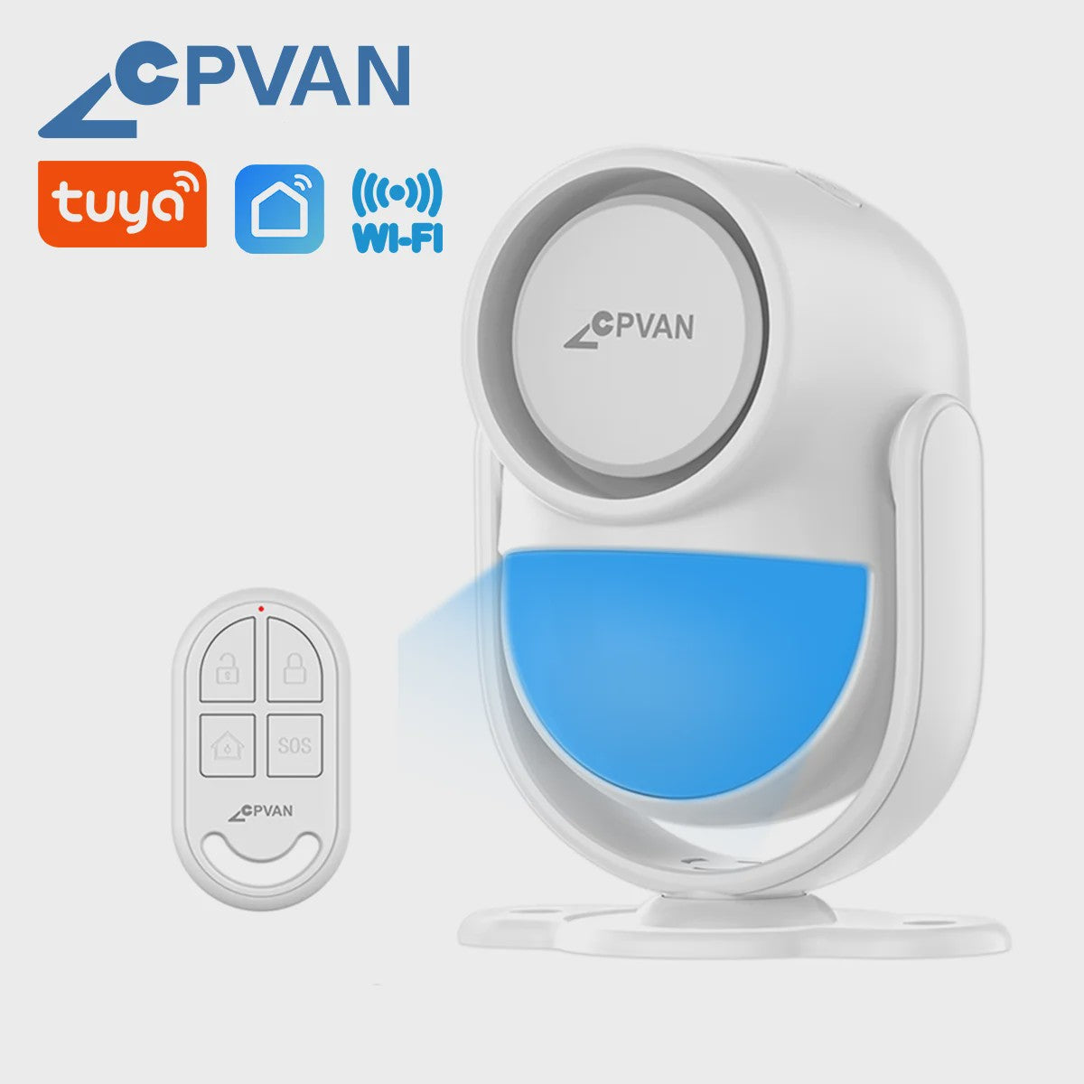 CPVAN Smart Home Alarm Systeem met PIR Bewegingsmelder, Deursensor en Afstandsbediening - Tuya WIFI