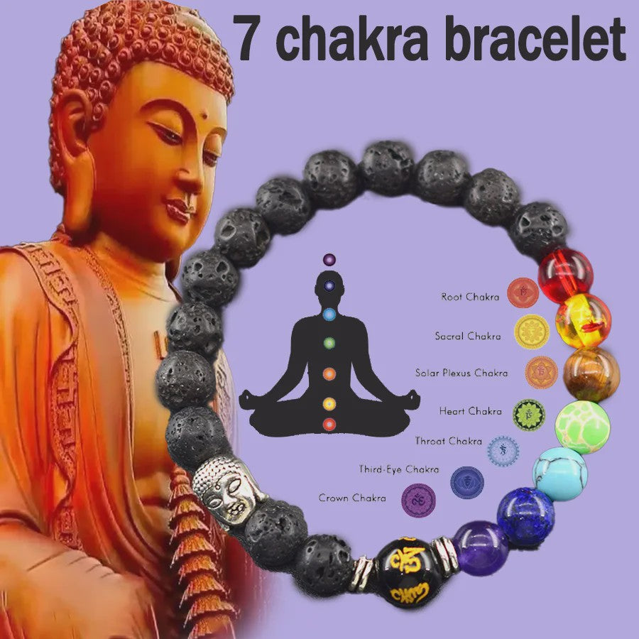 7 Chakra Armband Natuursteen - Helende Kristallen voor Mannen & Vrouwen