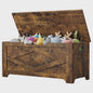 Rustieke Houten Opbergbank met Klepdeksel - Farmhouse Stijl