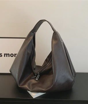 Luxe Grote Zwarte Hobo Schoudertas van Zacht PU Leer - Stijlvolle Dames Shopper en Reistote
