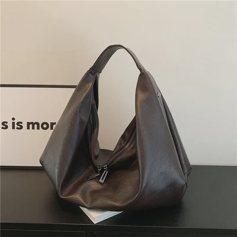 Luxe Grote Zwarte Hobo Schoudertas van Zacht PU Leer - Stijlvolle Dames Shopper en Reistote