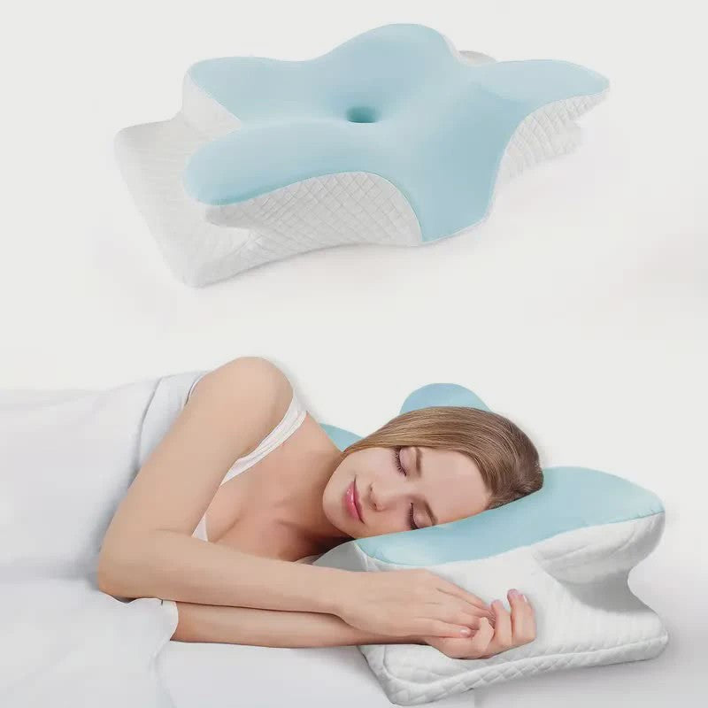 Ergonomisch Vlinder Kussen van Traagschuim voor Nekpijn Verlichting en Orthopedische Ondersteuning