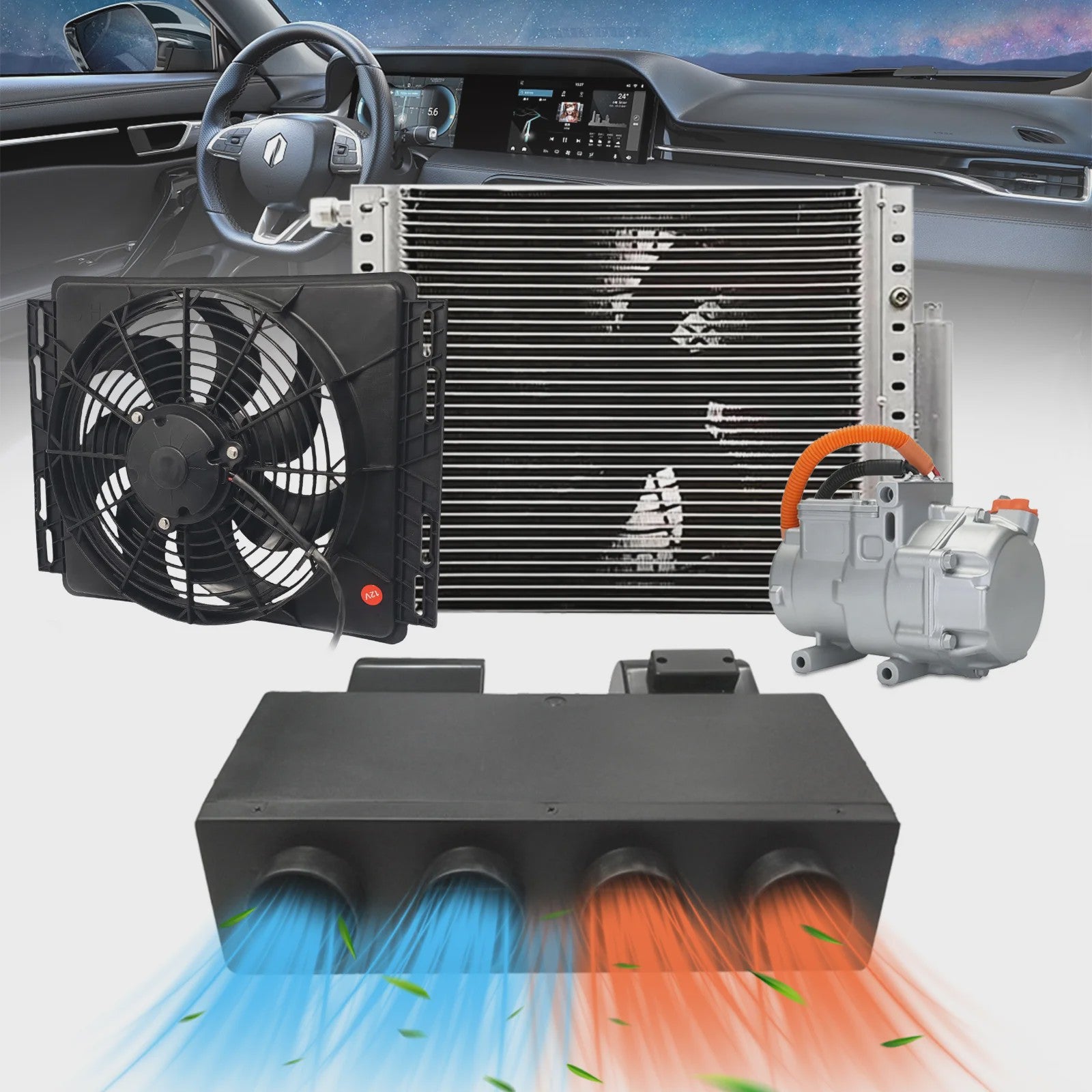 12V Elektrische Airco voor Voertuigen: Koelen & Verwarmen voor Vrachtwagen, Camper, Tractor