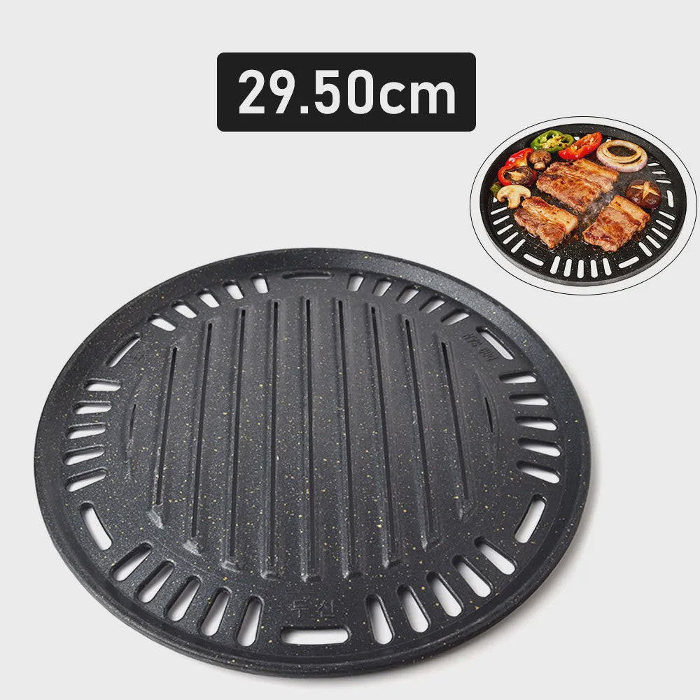 Ronde Grillplaat 29.5cm - Non-stick Aluminium voor Korean BBQ, Camping & Inductie