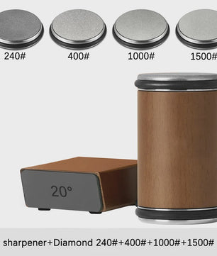 Professionele Messenslijper met Dubbelzijdige Diamantsteen & Magnetische Hoek (15/20°)