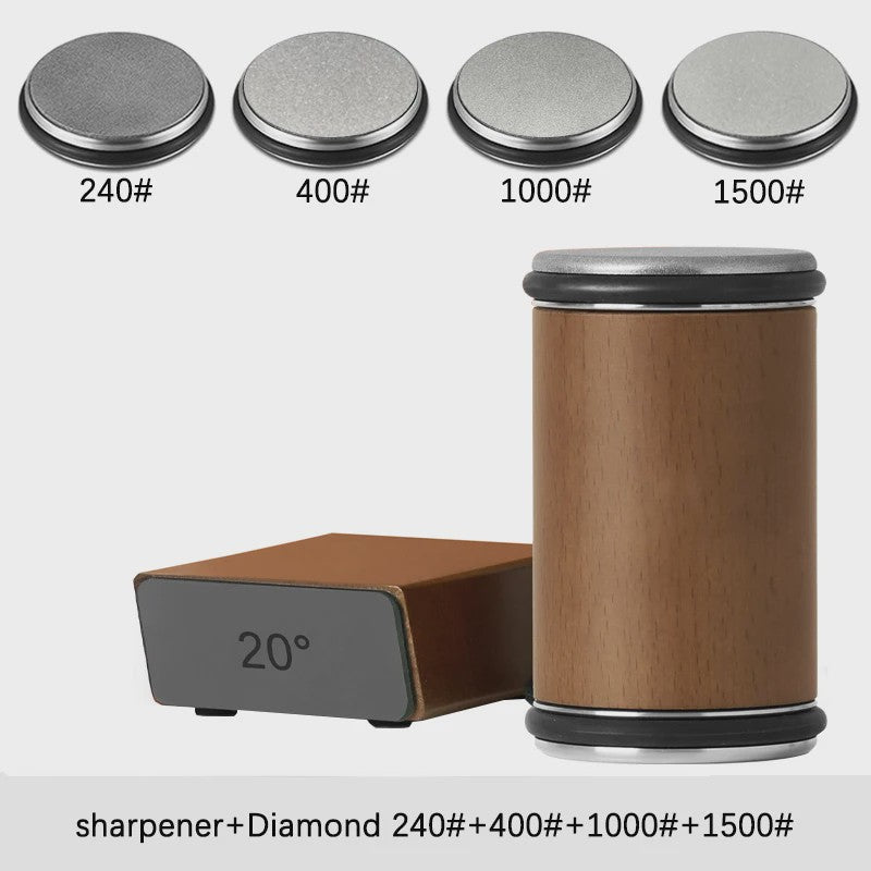 Professionele Messenslijper met Dubbelzijdige Diamantsteen & Magnetische Hoek (15/20°)
