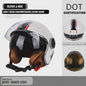 Vintage Open Motorhelm met Dubbel Vizier - DOT Gecertificeerd, Retro Stijl