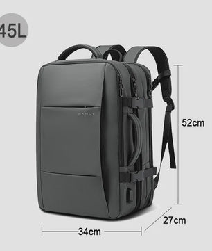 BANGE Heren Rugzak - Waterdicht, Uitbreidbaar, 17.3" Laptopvak, Grote Capaciteit voor Reizen & Wandelen