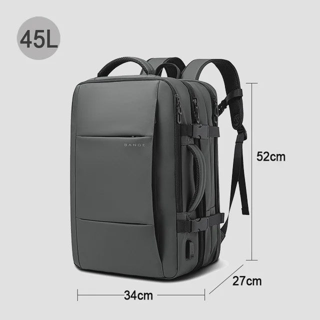 BANGE Heren Rugzak - Waterdicht, Uitbreidbaar, 17.3" Laptopvak, Grote Capaciteit voor Reizen & Wandelen