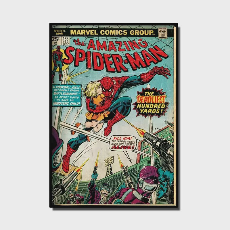Retro Marvel Spider-Man Poster: Iconische Superheld Kunst voor aan de Muur