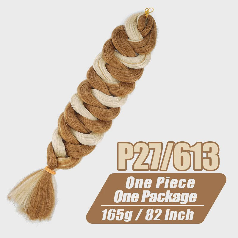 82 Inch Kanekalon Jumbo Braiding Hair - 165g Pre-Stretched Synthetisch Vlecht Haar voor Crocheten