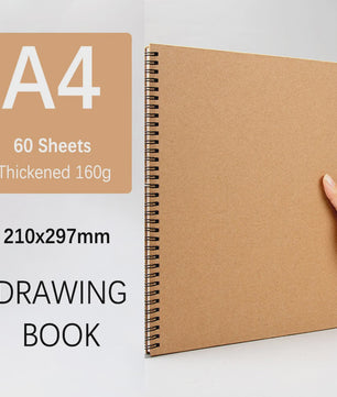 Professioneel Schetsboek 160gsm - 30 Vel Dik Tekenpapier met Spiraalbinding