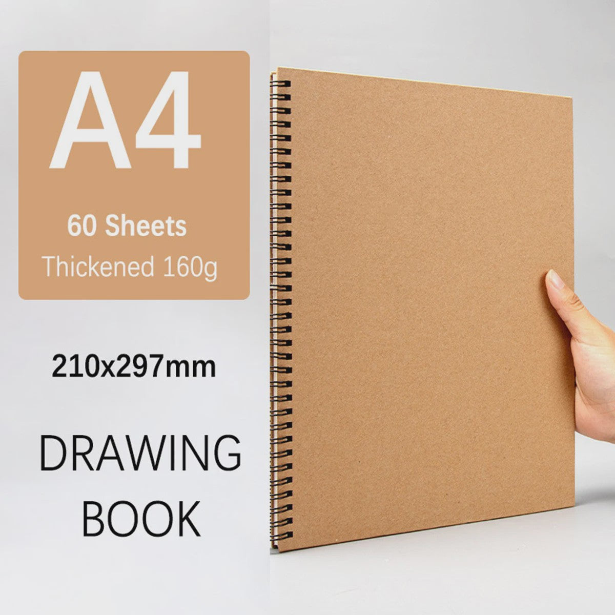 Professioneel Schetsboek 160gsm - 30 Vel Dik Tekenpapier met Spiraalbinding