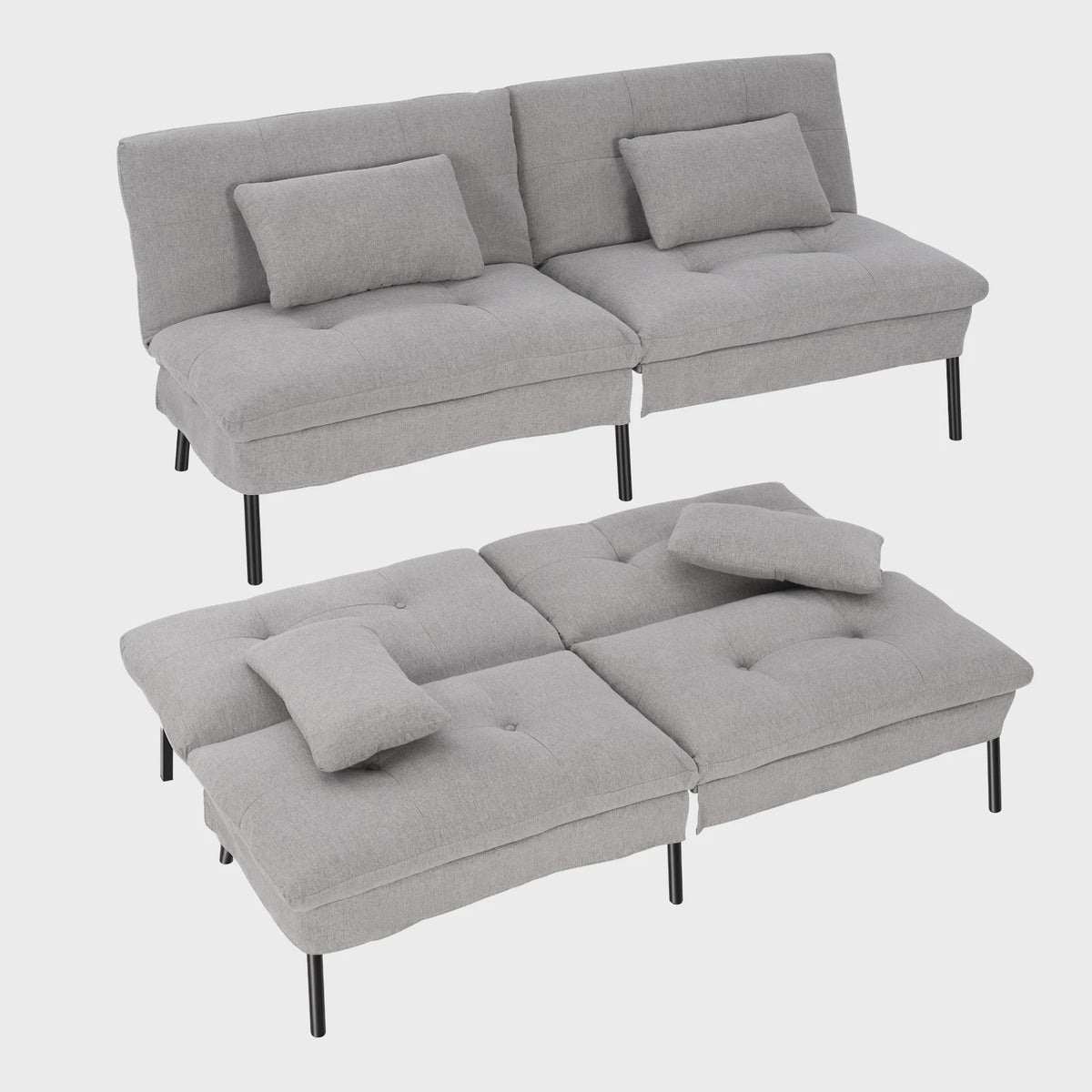 Convertible Sofa Bed met Verstelbare Rugleuning en Kussens - SediaXL
