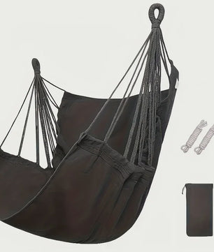 Luxe Hangstoel van Canvas - Comfortabele Schommelstoel voor Binnen & Buiten met Opbergzak