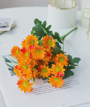 Kunstboeket 21 Herfstzijde Madeliefjes - Decoratie voor Huis, Bruiloft & Feest