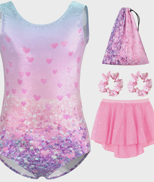 Meisjes Gymnastiek & Ballet Leotard Jurk met Afneembare Rok en Opbergtas | Leeftijd 5-11 Jaar