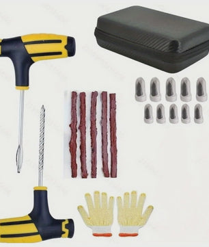 Universele Bandenreparatieset met Gereedschap en Plakstrips - Noodreparatie voor Auto, Motor, Fiets