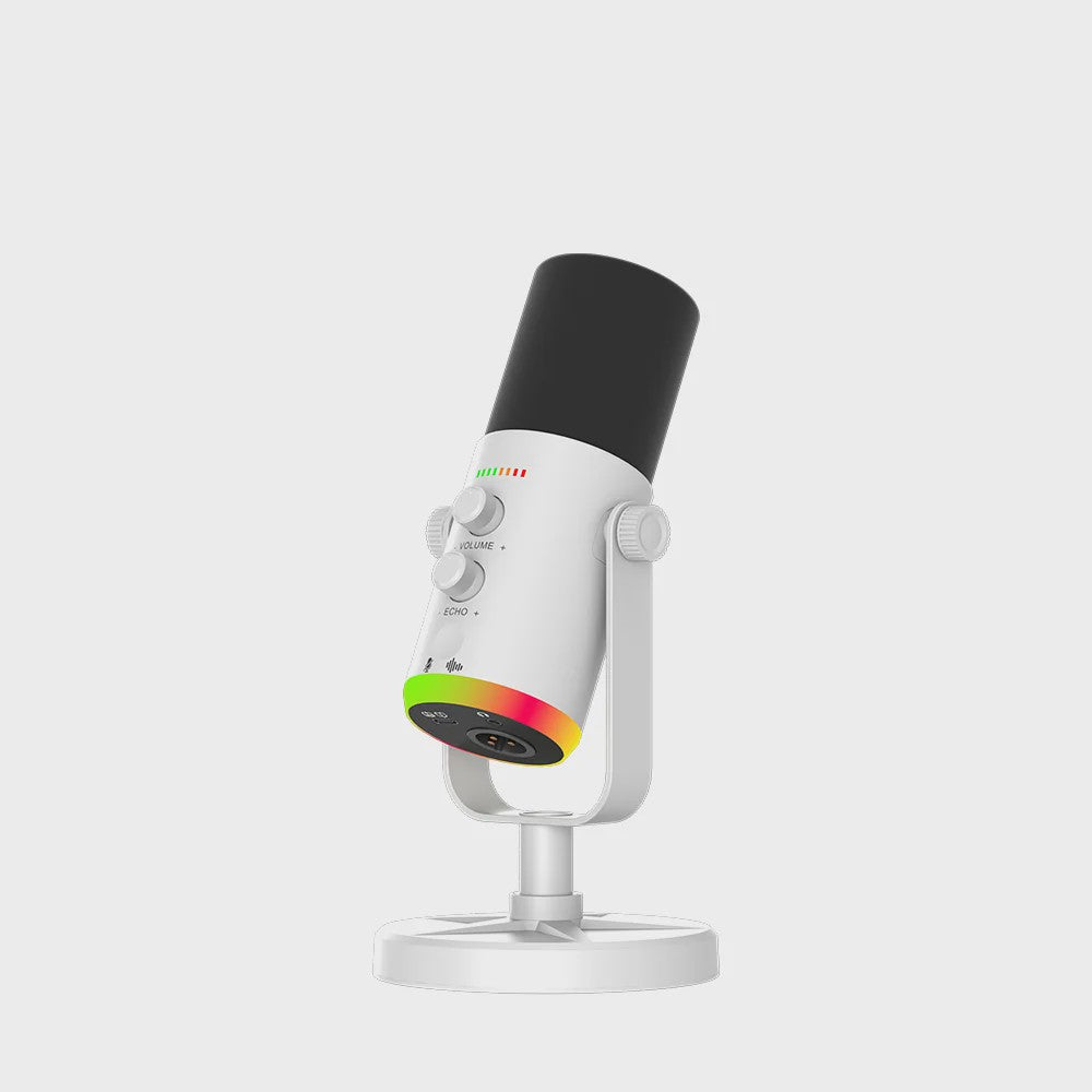 Professionele USB/XLR Microfoon met Touch Mute, RGB Verlichting & Koptelefoonaansluiting - Ideaal voor Gaming, Streaming & PC