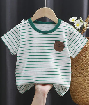 Zomer T-shirt Kinderen Katoen met Vrolijke Cartoon Print - 0-4 Jaar