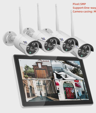 Hiseeu Draadloze Beveiligingscamera Kit met 10.1" Monitor - 3/5MP Outdoor IP Camera Systeem