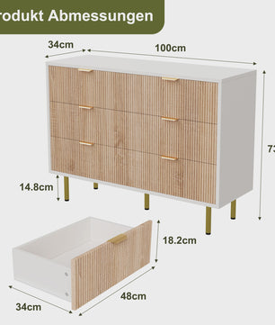 Houten Ladekast met 4 of 6 Lades - Stijlvolle Opbergunit voor Woonkamer, Slaapkamer of Kantoor