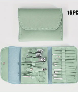 Professionele 16-delige Manicure & Pedicure Set met Reisetui