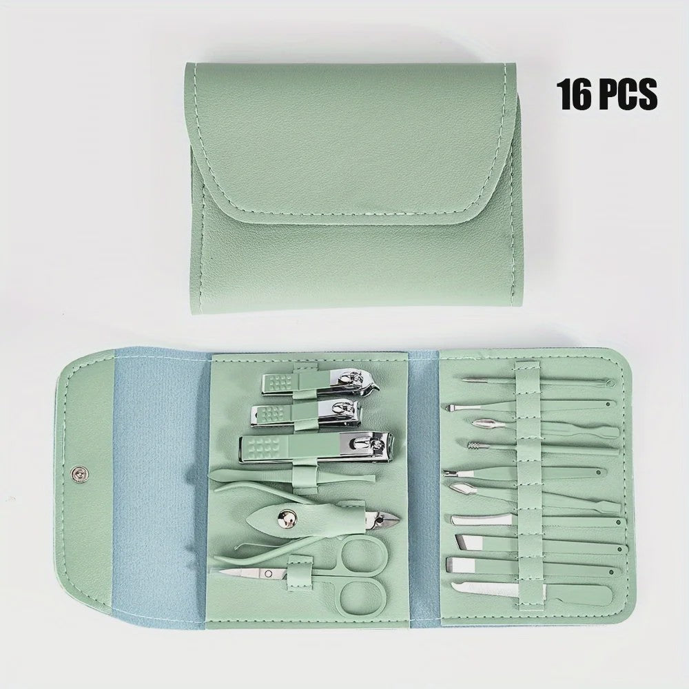Professionele 16-delige Manicure & Pedicure Set met Reisetui
